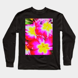 Pink,Red Flowers by LowEndGraphics Long Sleeve T-Shirt
